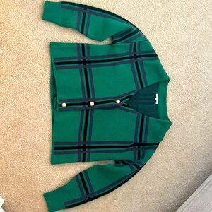 Tularosa Green Plaid V-Neck Sweater